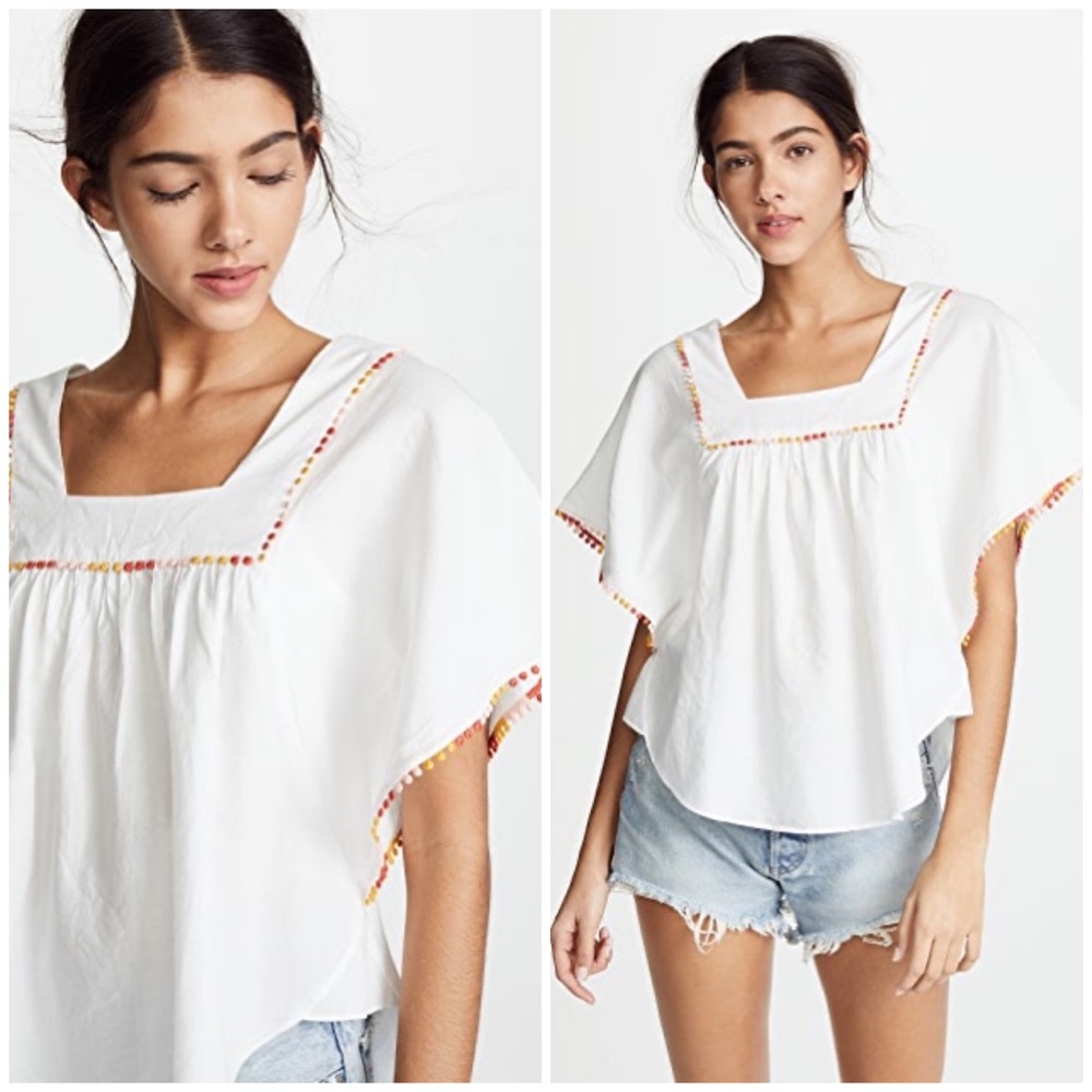 NWOT Madewell Pom-Pom Butterfly Top